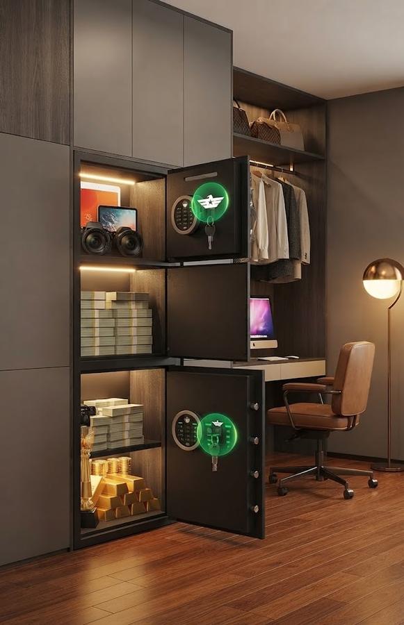 Luzfuego 6 cu ft Drop Safe behind a shop counter